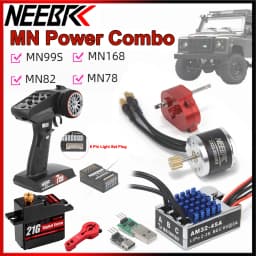 Power Combo 2322 2600KV Brushless Motor Metal Gear Box AM32 45A ESC 7CH Transmitter 21G Servo for RC Car MN82 MN78 MN168 MN99