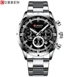 Curren Men's Watch Blue Dial Stainless Steel Band Date Mens Business Male Watches Waterproof Luxuries Men Wrist Watches for Men