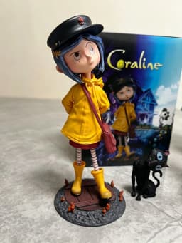 Coraline Action Figure 7 Inch Movie Version Yellow Raincoat Collectible Pvc Model Decor For Collection Enthusiasts Ideal Gift