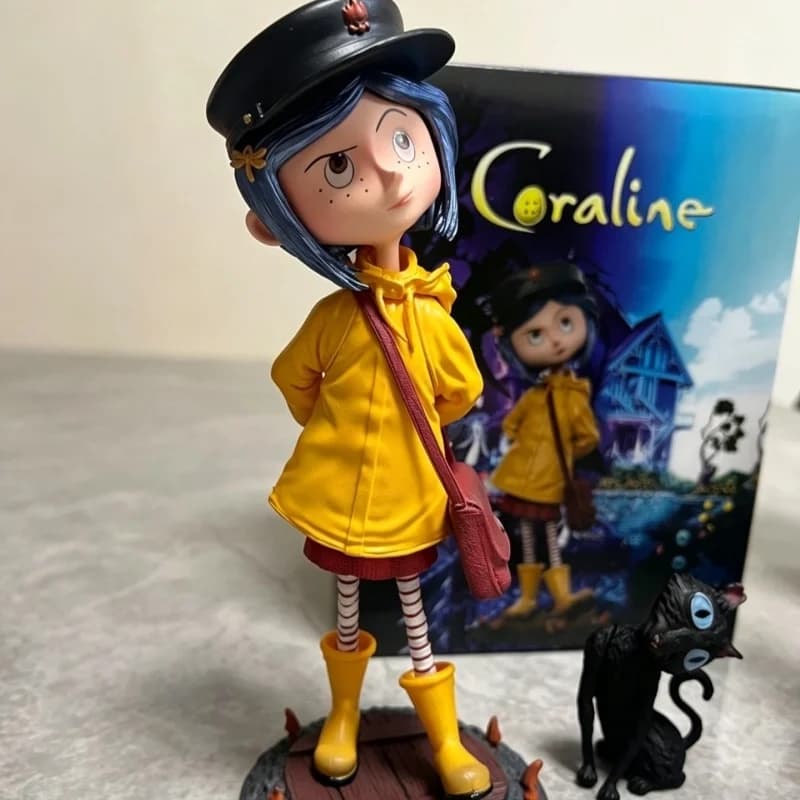 Coraline Action Figure 7 Inch Movie Version Yellow Raincoat Collectible Pvc Model Decor For Collection Enthusiasts Ideal Gift