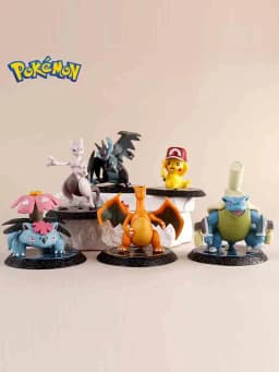 Pokemon 6 Pcs/Set Anime Figure Pikachu 6-7cm Figure Charizard Blastoise Squirtle Bulbasaur Action Figures Model toys Gifts