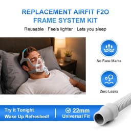 AirFit F20 Full Face CPAP Mask Replacement Kit with Cushion, Headgear, Swivel Elbow, Frame & Clips Included for Complete Renewal