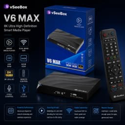 Vseebox V6 Max, 4GB+64GB, Vsee Box Time Shift with Parental Control, 6K Ultra HD