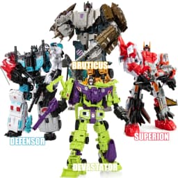 HZX 6 en 1 Devastator Haizhixing juguetes de transformación figura de acción de Anime KO G1 Robot avión vehículo de ingeniería m