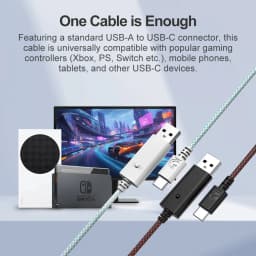 GameSir 3m Nylon Braided Cable for G7 Pro G7 Pro 8K Cyclone 2 Nova Lite X5 Lite G7 SE G8 G8+ MFi X5s Kaleid Flux Gamepad
