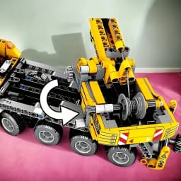 City Series Mechanical Crane Building Block Set, Yellow Engineering Crane Model, Movable, Rotatable, and Liftable, Suitable as a Birthday Gift for Collectors, Christmas or Halloween Gift