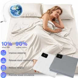 Grounding Bed Sheet 132/203/230CM Grounding Mat 10% Silver Fiber & 90% Organic Cotton Earth Energy Mat for Healthy Sleep Therapy