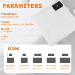 Grounding Bed Sheet 132/203/230CM Grounding Mat 10% Silver Fiber & 90% Organic Cotton Earth Energy Mat for Healthy Sleep Therapy