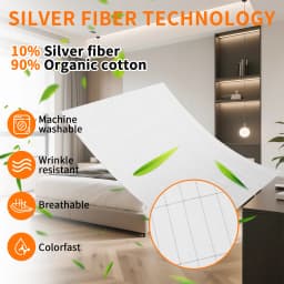 Grounding Bed Sheet 132/203/230CM Grounding Mat 10% Silver Fiber & 90% Organic Cotton Earth Energy Mat for Healthy Sleep Therapy