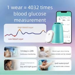 Upgraded CGM System Blood Glucose Meter Sensor 24-Hour Diabetes Monitoring Bluetooth Connection Free Blood Glucose Meter Sensor