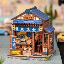 CUTEBEE DIY Book Nook Kit Japanese Mini Store 3D Puzzle Dollhouse for Bookshelf Unique Craft Gift for Book Lover Miniature Set