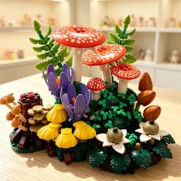 2026 New 806pcs Forest Mushroom Botanical Set Puzzle Model Home Decoration Building Block Toys For Birthday Ornament Gifts