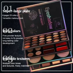 All-in-One Professional Makeup Kit Eyeshadow Palette with Highlighter Contour Powder Matte Shimmer Cosmetic Set for Daily Makeup