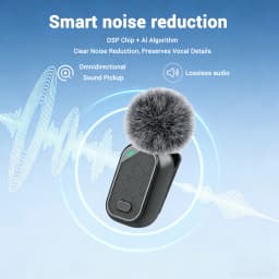 Mini Wireless Lavalier Microphone with Charging Case, 2.4G Noise Cancelling Lapel Mic for Type-C, Vlog/Live/Video Recording