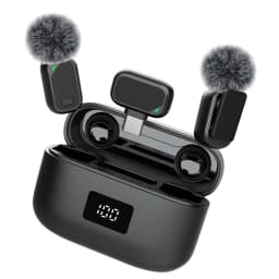 Mini Wireless Lavalier Microphone with Charging Case, 2.4G Noise Cancelling Lapel Mic for Type-C, Vlog/Live/Video Recording