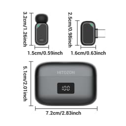 Mini Wireless Lavalier Microphone with Charging Case, 2.4G Noise Cancelling Lapel Mic for Type-C, Vlog/Live/Video Recording
