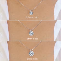 Lnngy Certified 0.5ct–5ct Moissanite Necklace Sparkling Solitaire Lab-Grown Diamond Pendant Necklaces for Women Daily Jewelry