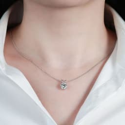 Lnngy Certified 0.5ct–5ct Moissanite Necklace Sparkling Solitaire Lab-Grown Diamond Pendant Necklaces for Women Daily Jewelry
