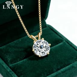 Lnngy Certified 0.5ct–5ct Moissanite Necklace Sparkling Solitaire Lab-Grown Diamond Pendant Necklaces for Women Daily Jewelry