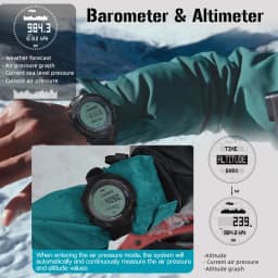 NORTH EDGE APACHE-D Men's Watches Free Dive Watch Sports Digital Watch Altimeter Barometer Compass World Time Waterproof 100M