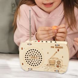 Build a Radio Kit Wood Radio Electronic Learning Set Interactive Building Toys Scientific Training Experimental Kits For Kids