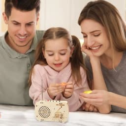 Build a Radio Kit Wood Radio Electronic Learning Set Interactive Building Toys Scientific Training Experimental Kits For Kids