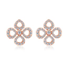 Smyoue Flower All Moissanite Stud Earrings for Women Full Diamond Round Cut Sparkling Girls Jewelry Pure 925 Silver Plated 18k