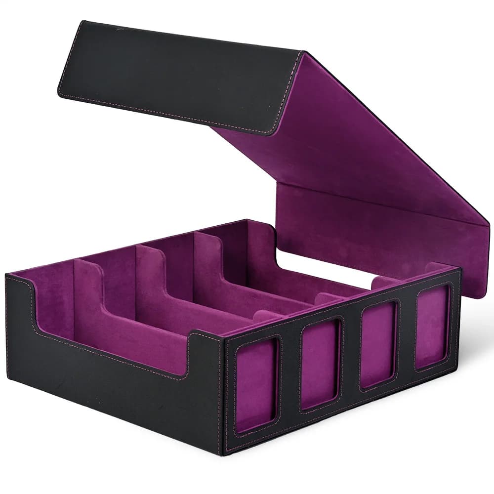 Trading Card Storage Box with Display Window, 2400+ Deck Box for TCG with Removable Cover, Fits Magic PTCG Sports
