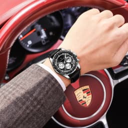 POEDAGAR Top Original Men's Watches Luminous Waterproof Fashion Male Clock Leather Chronograph Date Quartz Sports Men Wristwatch