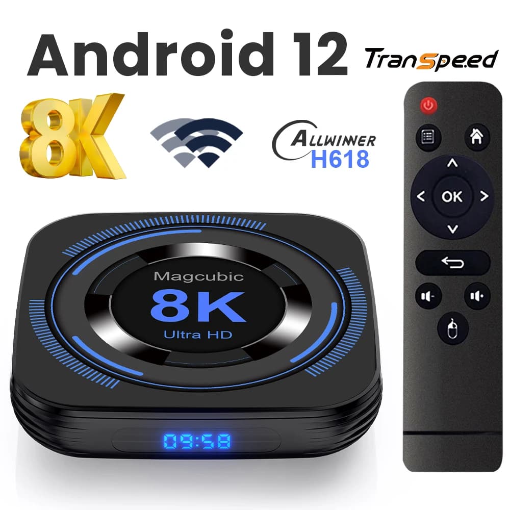 Magcubic Android 12 TV BOX Support 8K 4K BT Voice Media Player Set Top Box Allwinner H618 Dual Wifi 32G64G Quad Core Cortex A53