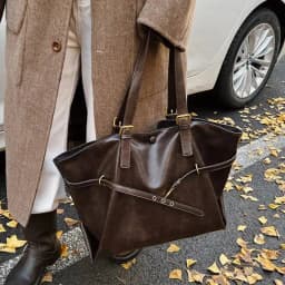 Brown Large Capacity Vintage Tote Bag Metal Buckle Decor Casual Shoulder Bags Versatile Commuter Handbag Women's Elagant Bag