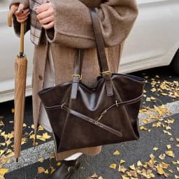 Brown Large Capacity Vintage Tote Bag Metal Buckle Decor Casual Shoulder Bags Versatile Commuter Handbag Women's Elagant Bag