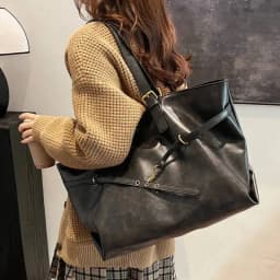 Brown Large Capacity Vintage Tote Bag Metal Buckle Decor Casual Shoulder Bags Versatile Commuter Handbag Women's Elagant Bag