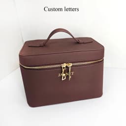 Custom Name Cosmetic Bag For Women Large Capacity Toiletry Kit Case Bag Travel Portable Handheld Leather Makeup Organizer Box