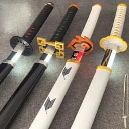 104cm Bright Katana LED Light Sword Kimetsu No Yaiba Anime Cosplay Prop Real Size Japanese Katana Samurai Sabre Demon Slayer