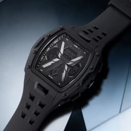 TOMI Men's Sports Mecha Style Watch Digital Electronic Watch, Backlight Alarm Stopwatch, Hollow Breathable Silicone Watch