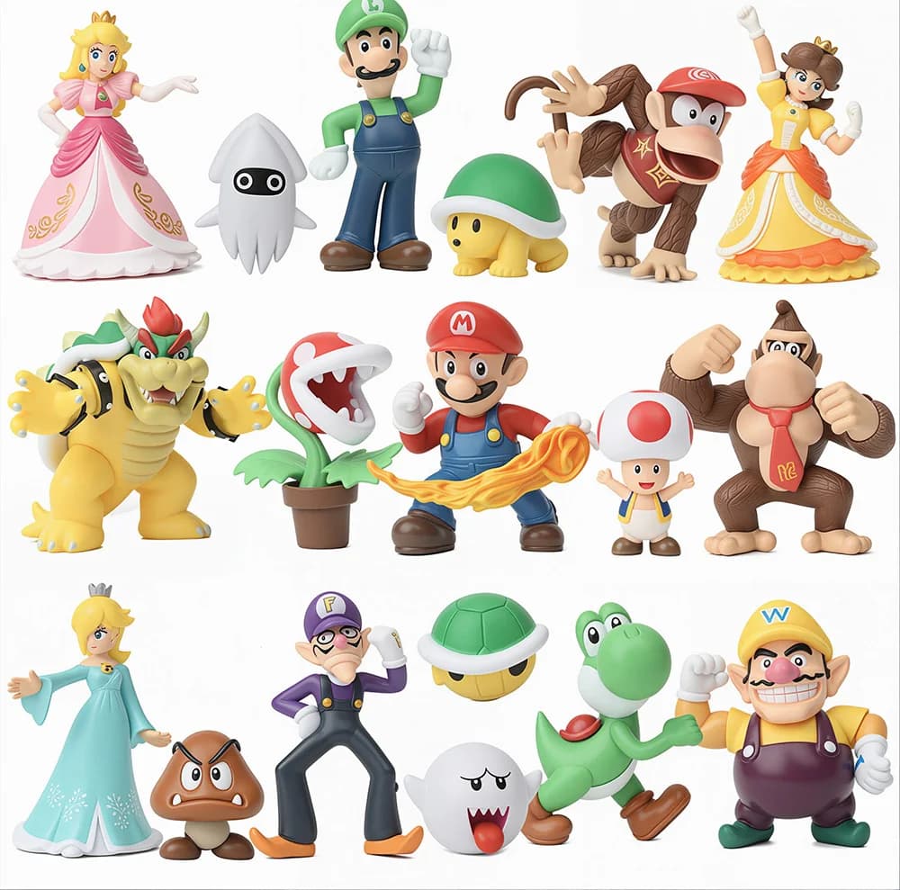 Plumber Bros Figures Set Anime Video Game Character Action Figure PVC Toy Dolls Birthday Gift Collection