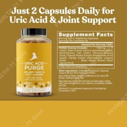 Uric Acid Purge Capsules Supports Uric Acid Balance &Joint Comfort with Celery Seed Tart Cherry Parsley Extract Vegetarian60Caps