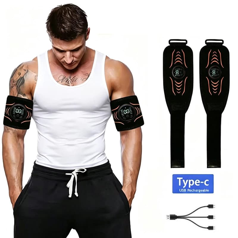 Smart Muscle Stimulator Arm Trainer Muscle Toner Arm Shaping Slimming Massager Home Gym Fitness Equiment USB Recharge