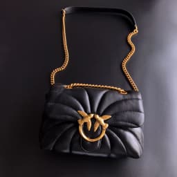 New Arrival Pinko Same Style Genuine Leather Puff Swallow Bag Chain Cross-Body Flying Bird Double Flying Swallow Women's Bag