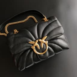 New Arrival Pinko Same Style Genuine Leather Puff Swallow Bag Chain Cross-Body Flying Bird Double Flying Swallow Women's Bag