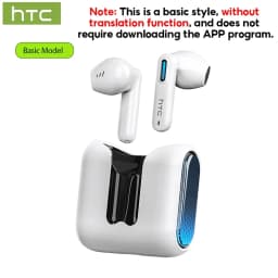 2026 Language Translator Earbuds HTC NE49 TWS Low Latency Gaming Earphones Bluetooth HiFi Stereo Sound HD Call With Mic