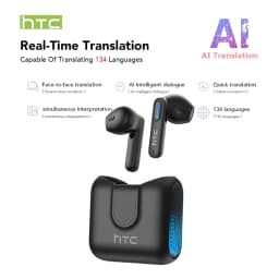 2026 Language Translator Earbuds HTC NE49 TWS Low Latency Gaming Earphones Bluetooth HiFi Stereo Sound HD Call With Mic
