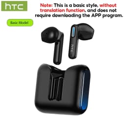 2026 Language Translator Earbuds HTC NE49 TWS Low Latency Gaming Earphones Bluetooth HiFi Stereo Sound HD Call With Mic
