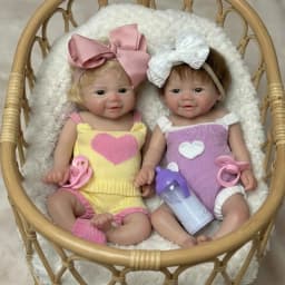 OtardDolls-1 PCS/2 Styels Vivienne 33cm Open Mouth Silicone Bebe Reborn Girl Dolls With Rooted Hair Washable Newborn Dolls