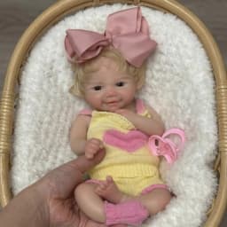 OtardDolls-1 PCS/2 Styels Vivienne 33cm Open Mouth Silicone Bebe Reborn Girl Dolls With Rooted Hair Washable Newborn Dolls