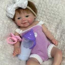 OtardDolls-1 PCS/2 Styels Vivienne 33cm Open Mouth Silicone Bebe Reborn Girl Dolls With Rooted Hair Washable Newborn Dolls
