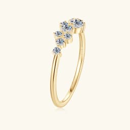 925 Silver Cluster D VVS1 Moissanite Curved Stackable Band Rose Gold Color Ring Twisted Vine Design Fine Jewelry For Women