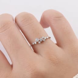 925 Silver Cluster D VVS1 Moissanite Curved Stackable Band Rose Gold Color Ring Twisted Vine Design Fine Jewelry For Women