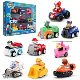 Paw Patrol Pull Back Cars Cartoon Vehicle Chase Skye Marshall Rubble Playset Action Figure Collection Model Toys Birthday Gift